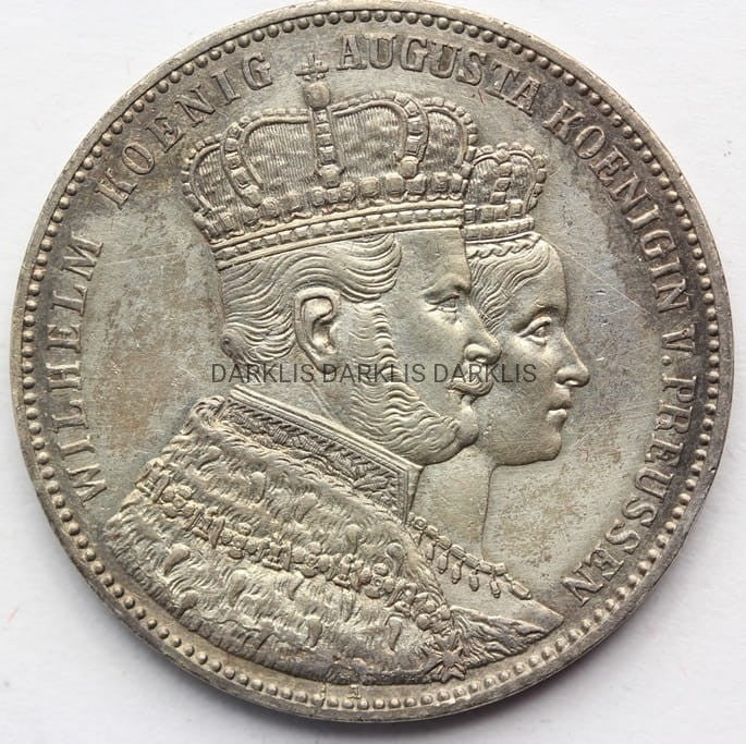TALAR KORONACYJNY PRUSY 1861 WILHELM AUGUSTA NR 4