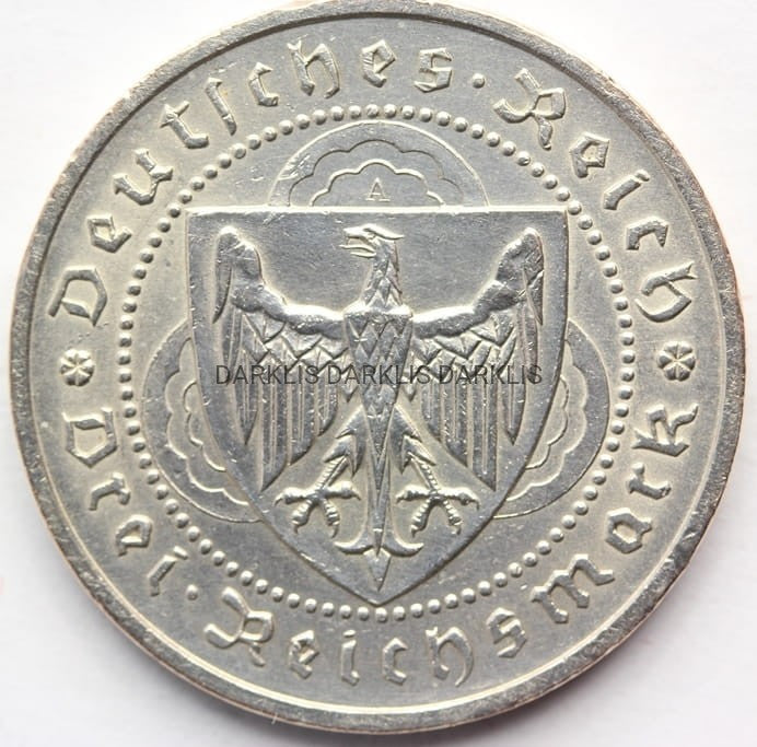 3 REICHSMARK WEIMAR 1930F WALTER VOGELWEIDE RZADKA