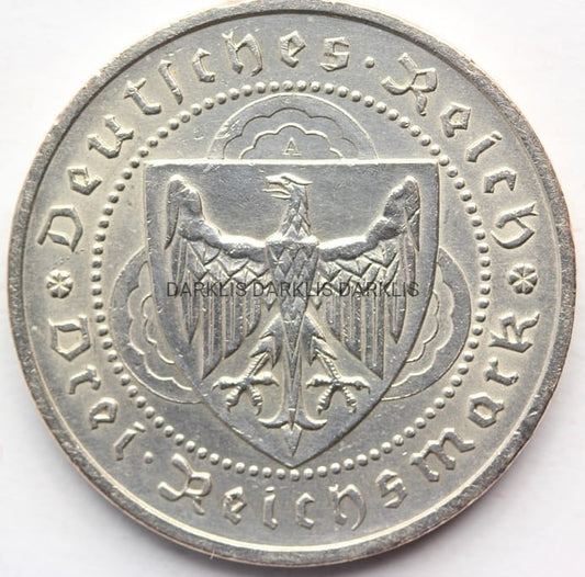 3 REICHSMARK WEIMAR 1930F WALTER VOGELWEIDE RZADKA