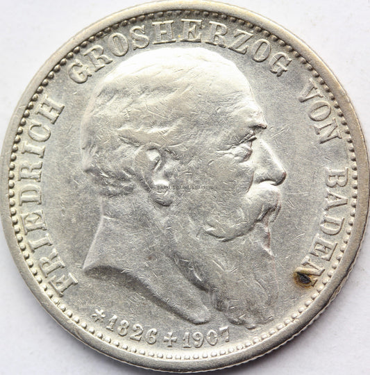 2 MARKI BADENIA KAISERREICH 1907 ŚMIERĆ FRYDERYK I NR4