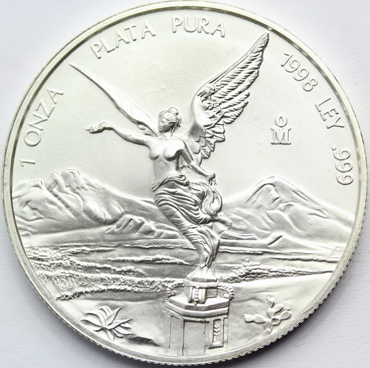 ONZA PLATA PURA MEKSYK 1998 LIBERTAD BOGINI RZADKA