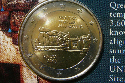 2 EURO MALTA 2018 ŚWIĄTYNIE MNAJDRA OFICJALNE WYDANIE