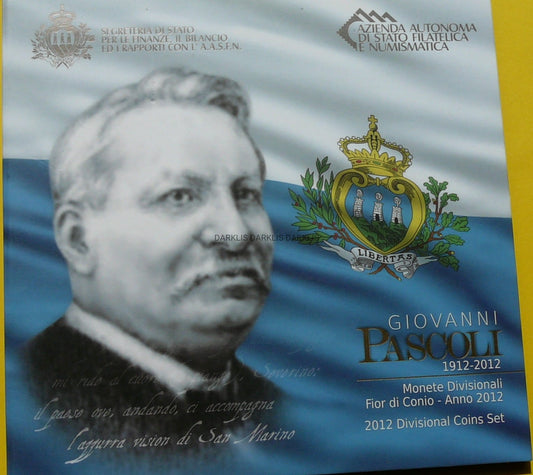 KMS + 5 EURO SAN MARINO 2012 GIOVANNI PASCOLI UNC