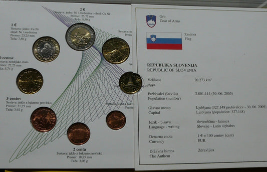 KMS SŁOWENIA 2007 OFICJALNE WYDANIE MENNICY UNC