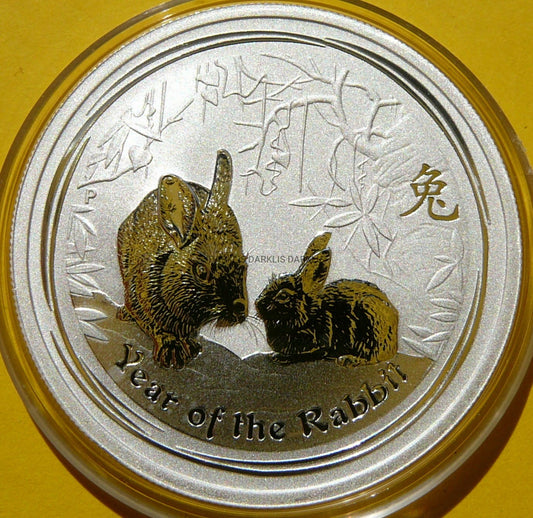 50 CENTÓW AUSTRALIA 2011 ROK KRÓLIKA LUNAR Ag 999