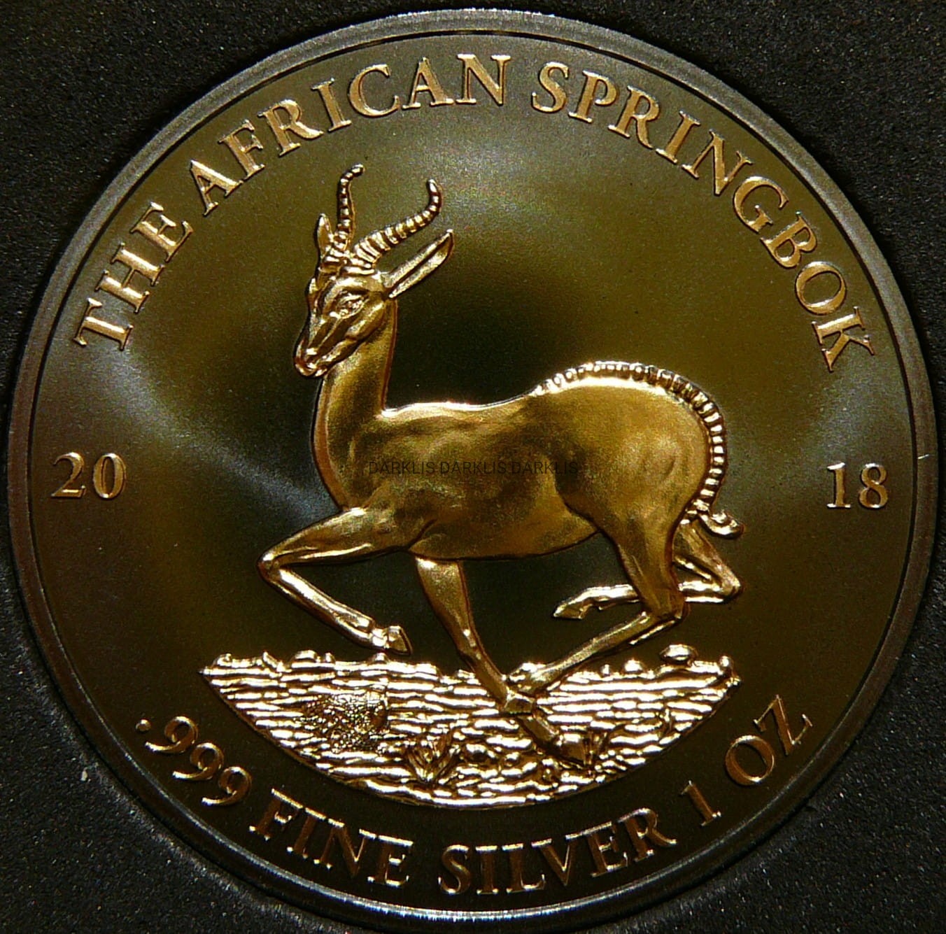 1000 FR GABON 2018 AFRICAN SPRINGBOK Ag/Au RUTHEN +CER