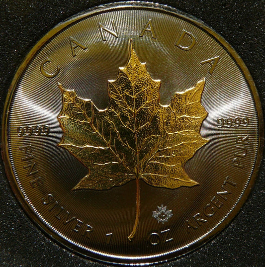 5$ KANADA 2017 MAPLE LEAF LIŚĆ KLONU Ag/Au RUTHEN
