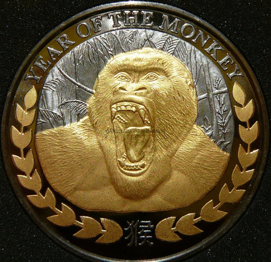 1000 SCHIL SOMALILAND 2016 ROK MAŁPY Ag/Au RUTHEN +CER