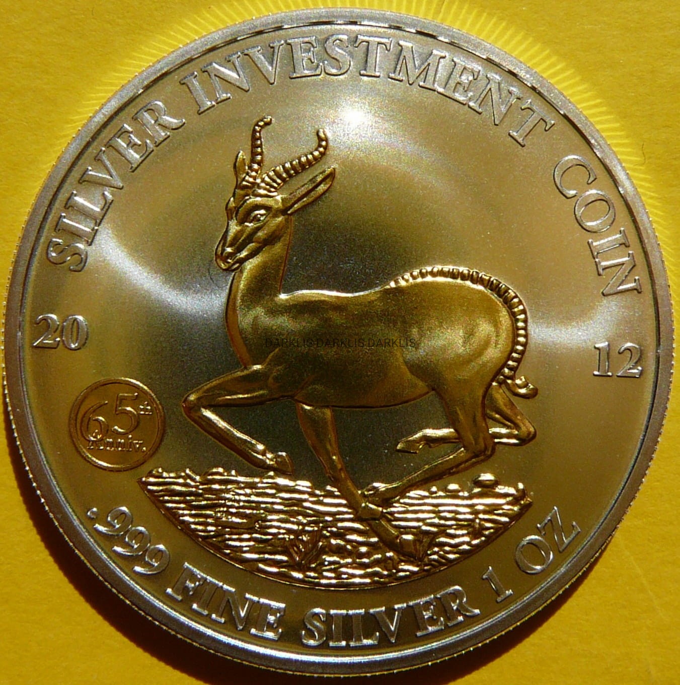 1000 FRANK GABON 2012 ANTYLOPA SPRINGBOK PRIVY Ag/Au