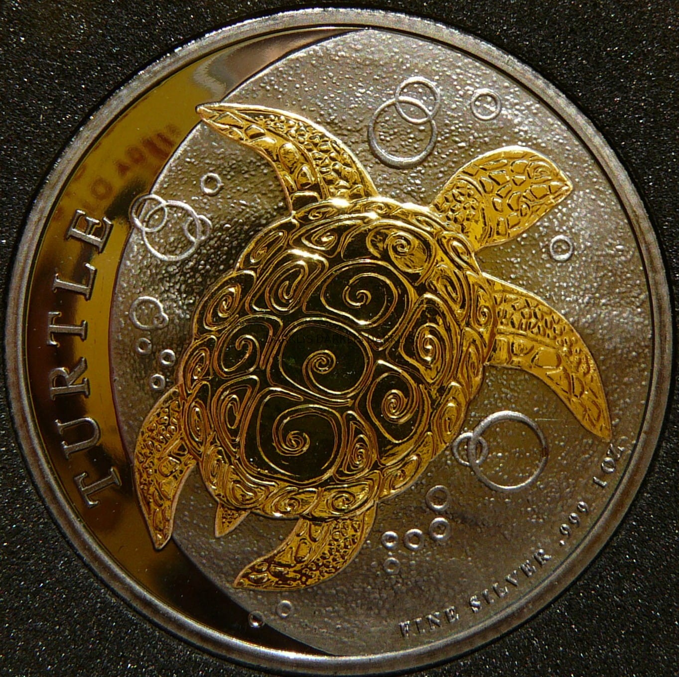 2$ NIUE 2015 ŻÓŁW SZYLKRETOWY Ag/Au Oz RUTHEN +CER