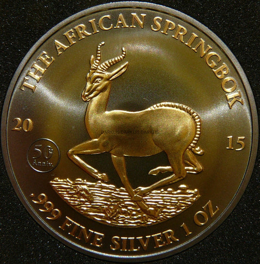 1000 FR GABON 2015 SPRINGBOK Ag/Au Oz RUTHEN +CER