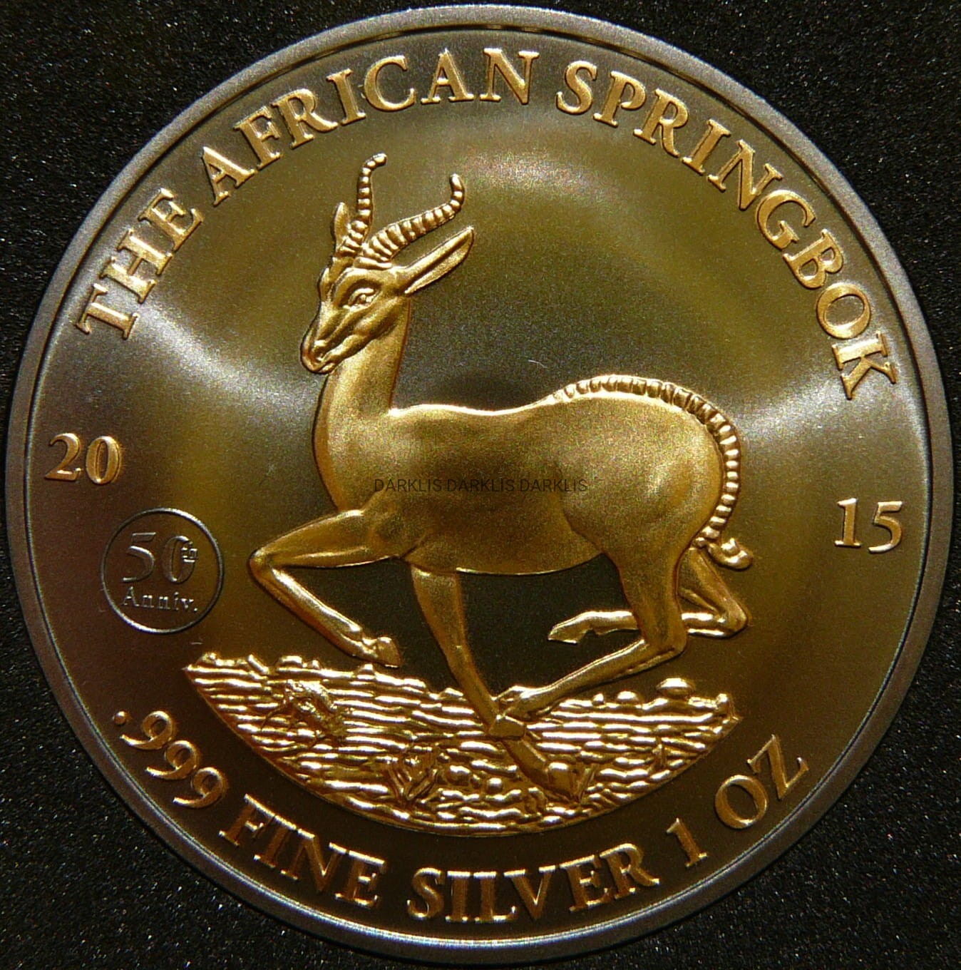 1000 FR GABON 2015 SPRINGBOK Ag/Au Oz RUTHEN +CER