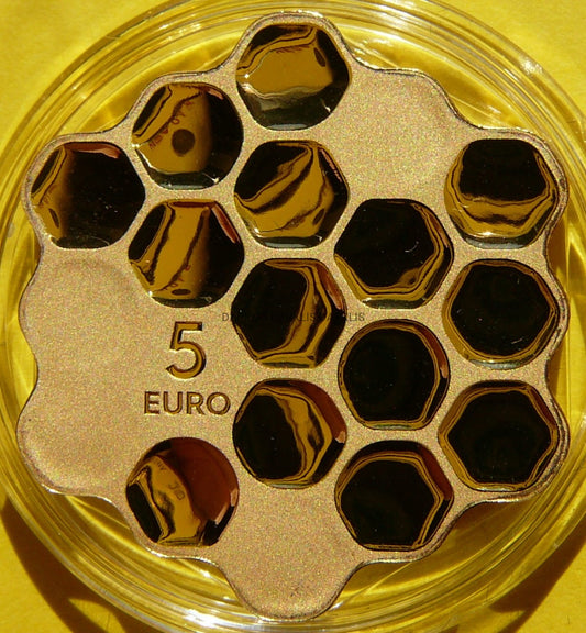 5 EURO ŁOTWA 2018 PSZCZELI PLASTER MIODU BARDZO RZADKA