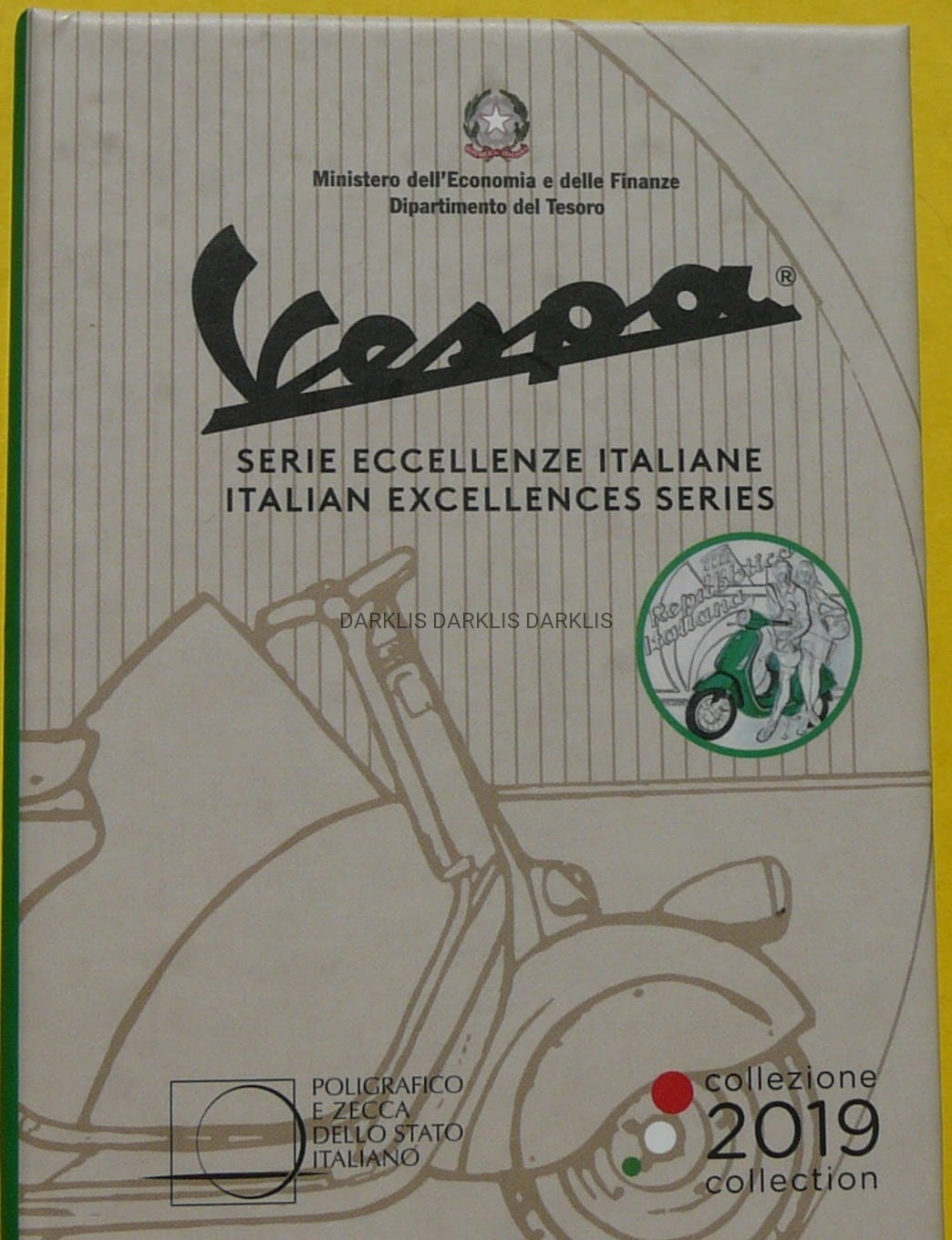 5 EURO WŁOCHY 2019 VESPA ZIELONA IKONA STYLU RZADKA