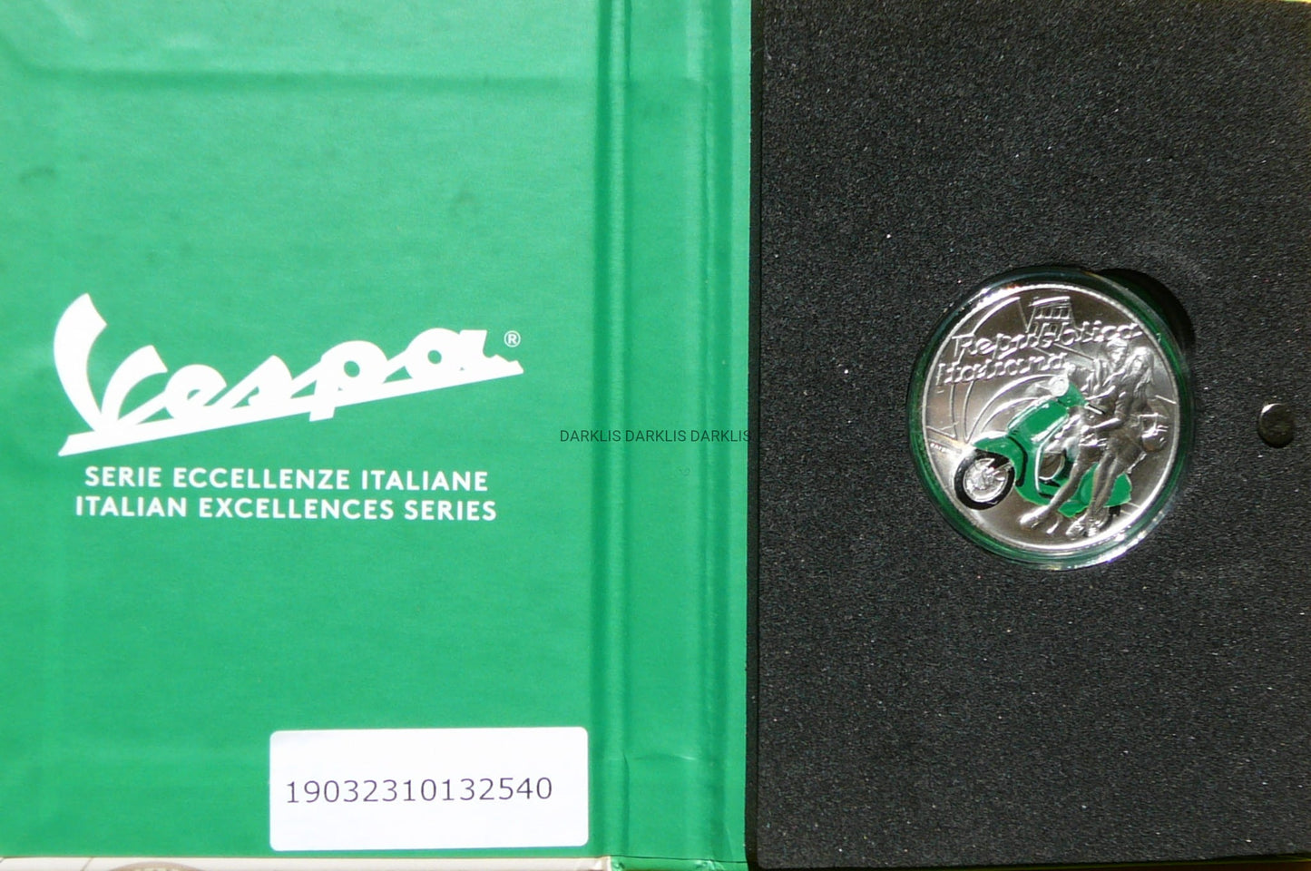 5 EURO WŁOCHY 2019 VESPA ZIELONA IKONA STYLU RZADKA