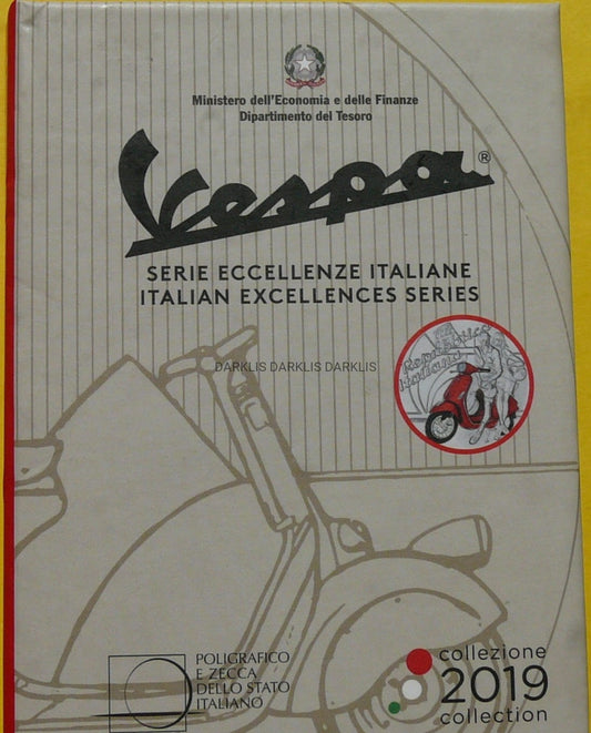 5 EURO WŁOCHY 2019 VESPA CZERWONA IKONA STYLU RZADKA