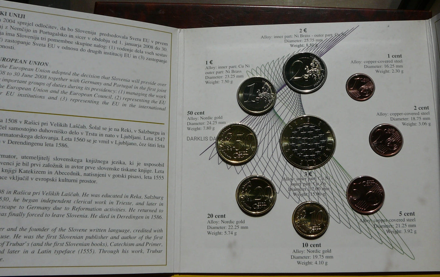 KMS EURO + 3 EURO SŁOWENIA 2008 OFICJALNE WYDANIE