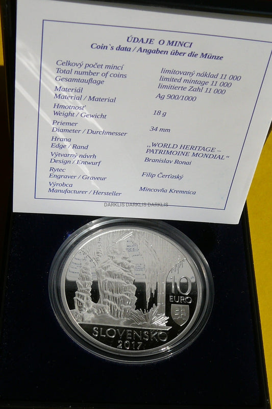 10 EURO SŁOWACJA 2017 JASKINIE SŁOWACKIEGO KRASU PROOF