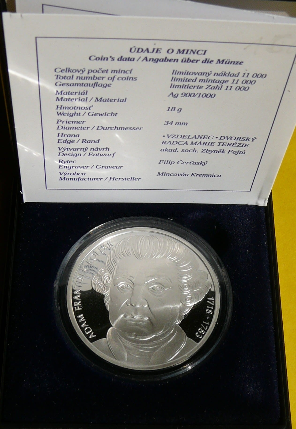 10 EURO SŁOWACJA 2018 ADAM FRANTISZKA KOLLAR PROOF