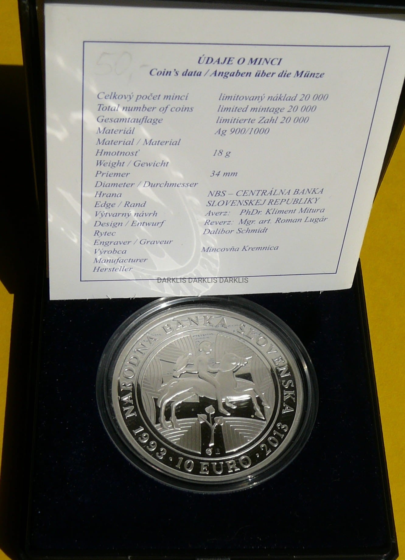 10 EURO SŁOWACJA 2013 NARODOWY BANK SŁOWACJI PROOF
