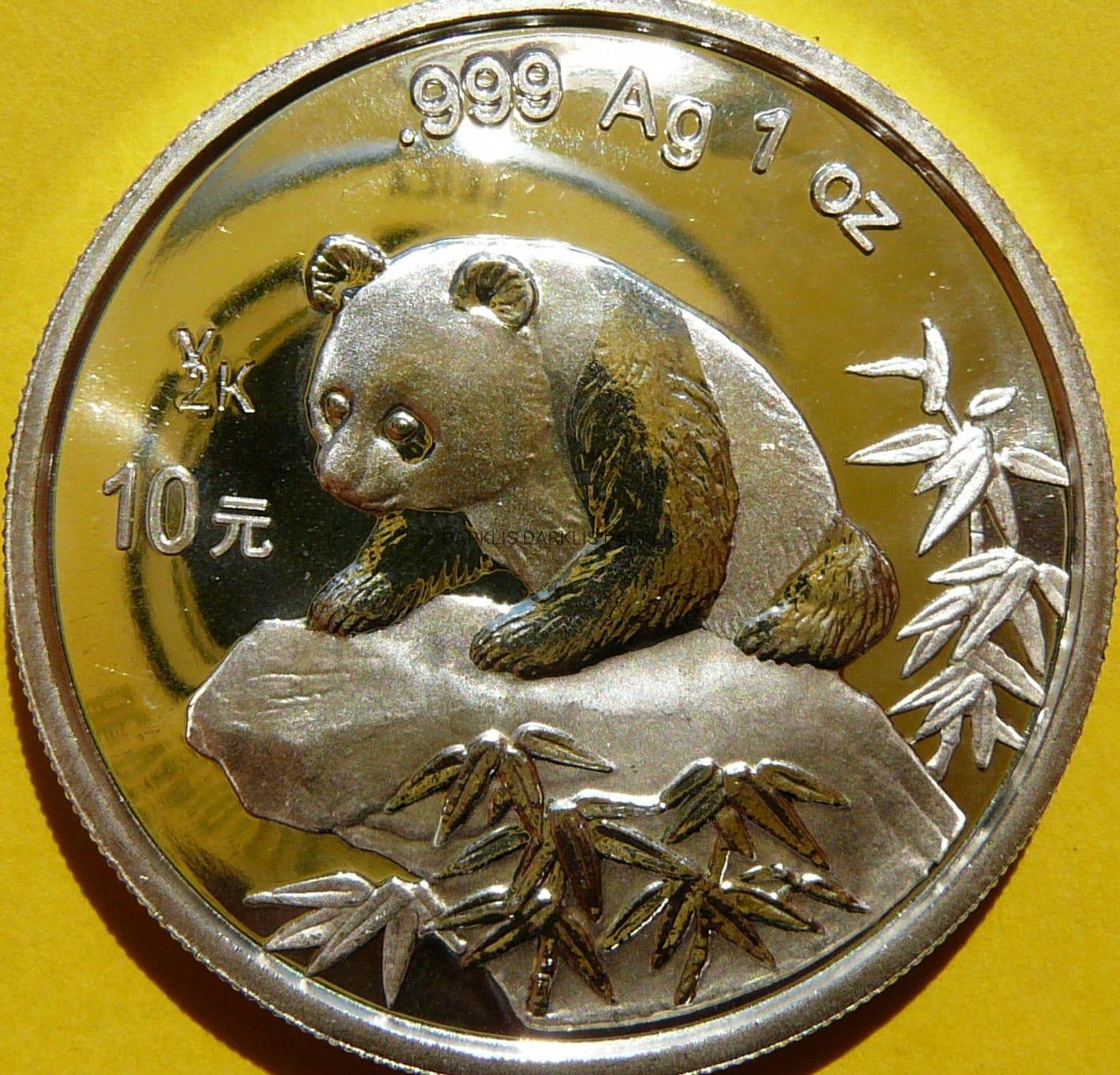 10 YUAN CHINY 1999 PANDA WIELKA Y2K Ag 999 Oz RARYTAS