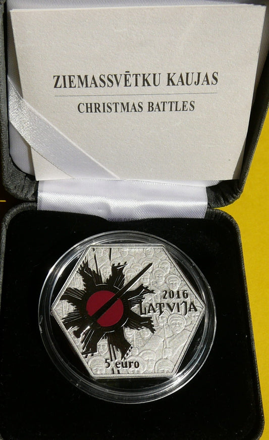 5 EURO ŁOTWA 2016 OFENSYWA ŚWIĄTECZNA 1916 RZADKA