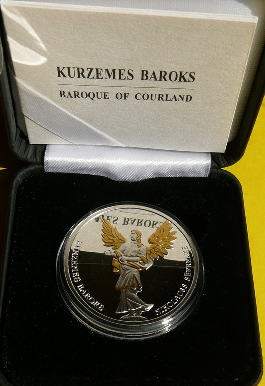 5 EURO ŁOTWA 2014 BAROK KURLANDZKI ZŁOCONA PROOF