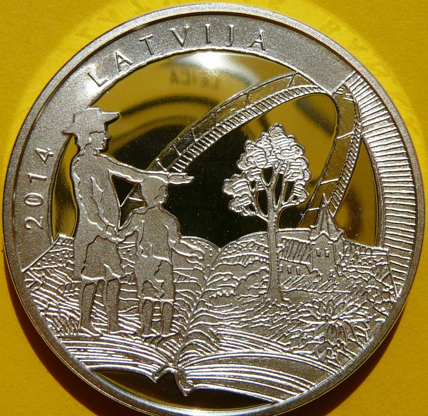 5 EURO ŁOTWA 2014 PISARZ GOTTHARD F STENDER PROOF