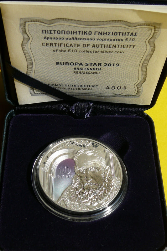 10 EURO GRECJA 2019 RENESANS EL GRECO KOLOR RZADKA