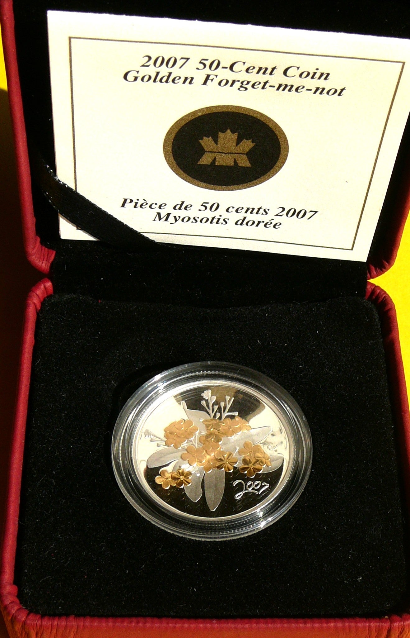 50 CENT KANADA 2007 KWIATY FLORA ZŁOTE NIEZAPOMINAJKI
