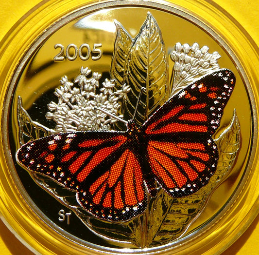 50 CENTÓW KANADA 2005 DANAID WĘDROWNY MOTYL KOLOR