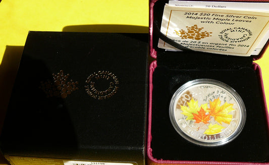 20$ KANADA 2014 MAJESTATYCZNY LIŚĆ KLONU KOLOR