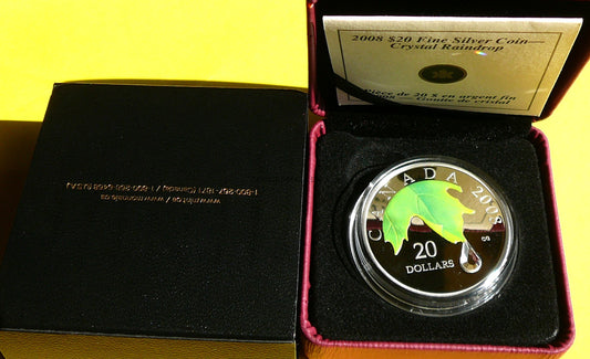 20$ KANADA 2008 KRYSZTAŁOWA KROPLA DESZCZU KOLOR