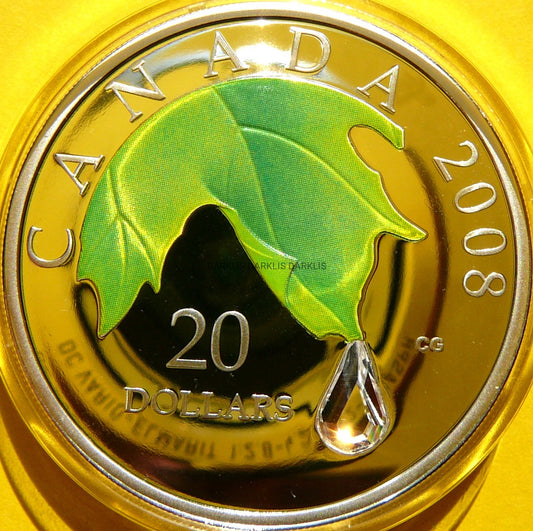 20$ KANADA 2008 KRYSZTAŁOWA KROPLA DESZCZU KOLOR