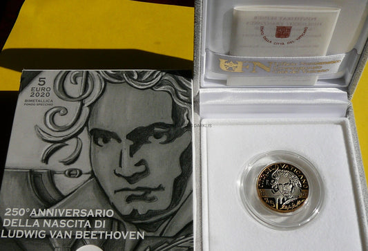 5 EURO WATYKAN 2020 LUDWIG VAN BEETHOVEN PROOF RZADKA