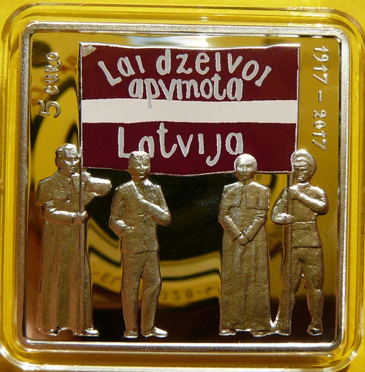 5 EURO ŁOTWA 2017 KONGRES ŁATGALSKI KOLOR RZADKA