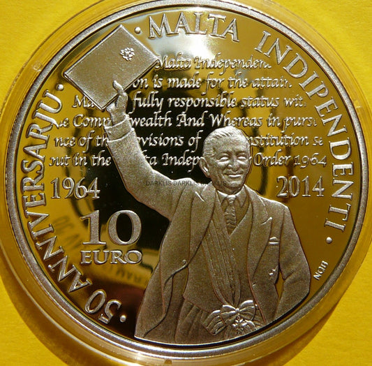 10 EURO MALTA 2014 - 50-LECIE NIEPODLEGŁOŚCI MALTY