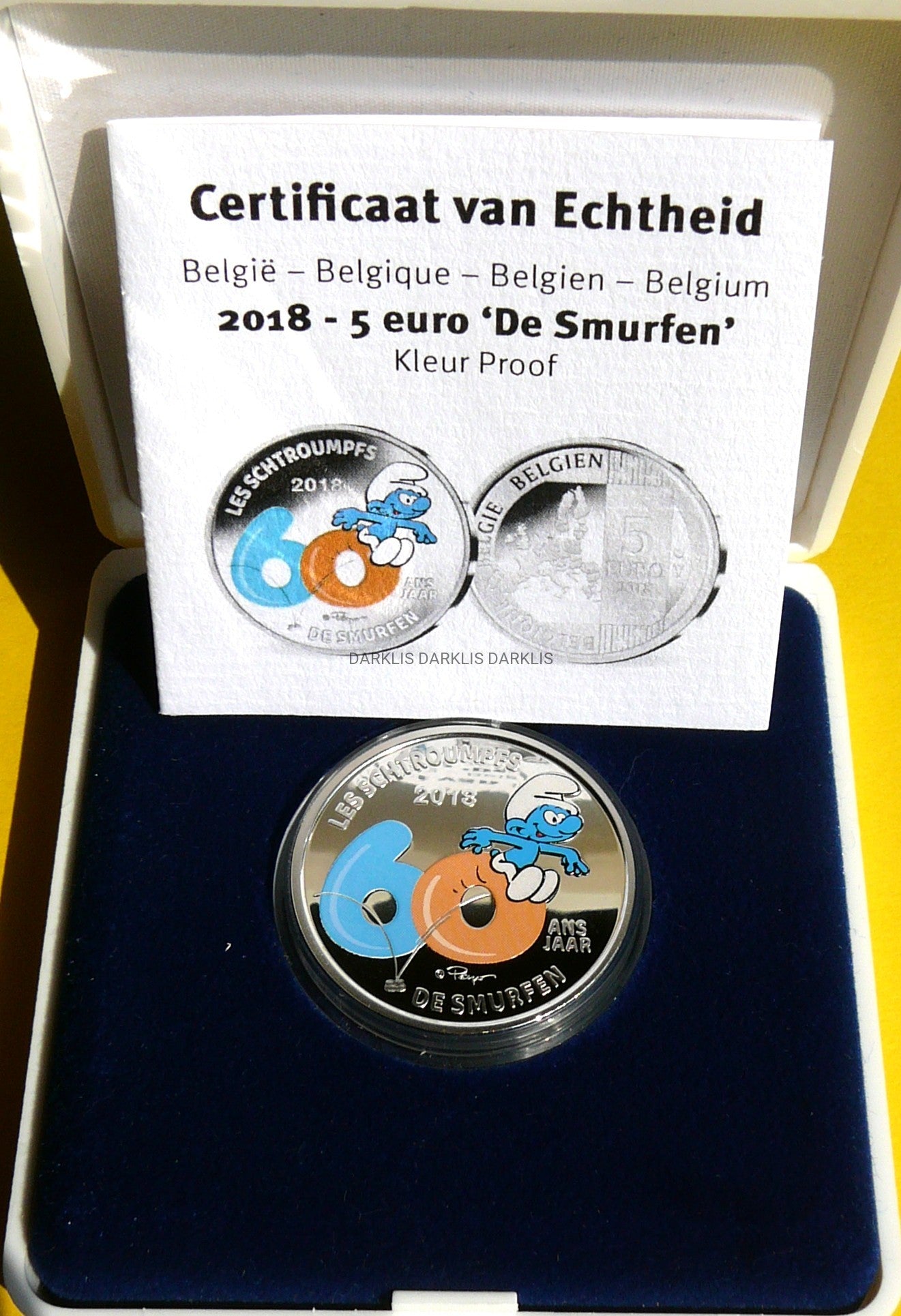 5 EURO BELGIA 2018 60 LECIE SMERFÓW BAJKA KOLOR RZADKA