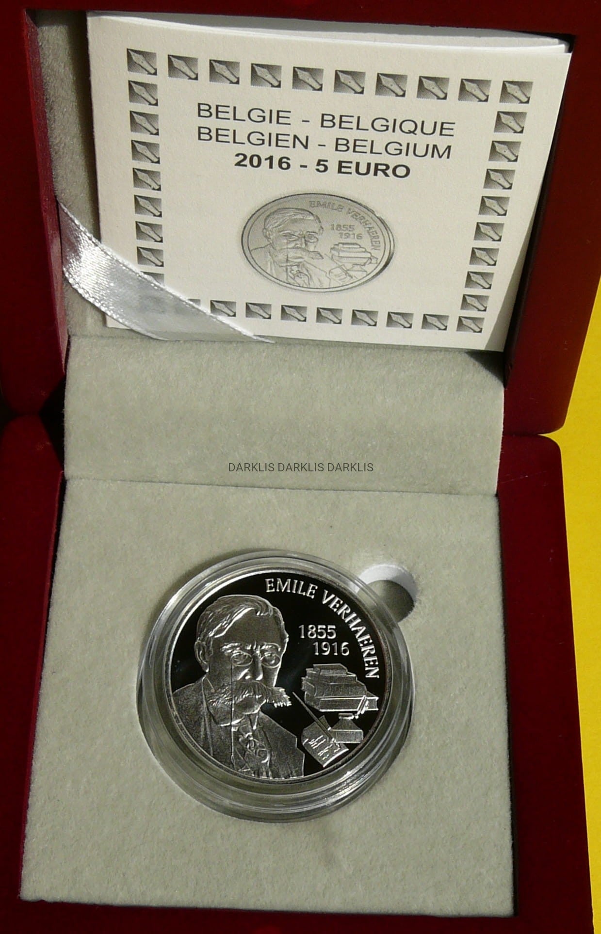 5 EURO BELGIA 2016 POETA EMILE VERHAEREN RZADKA