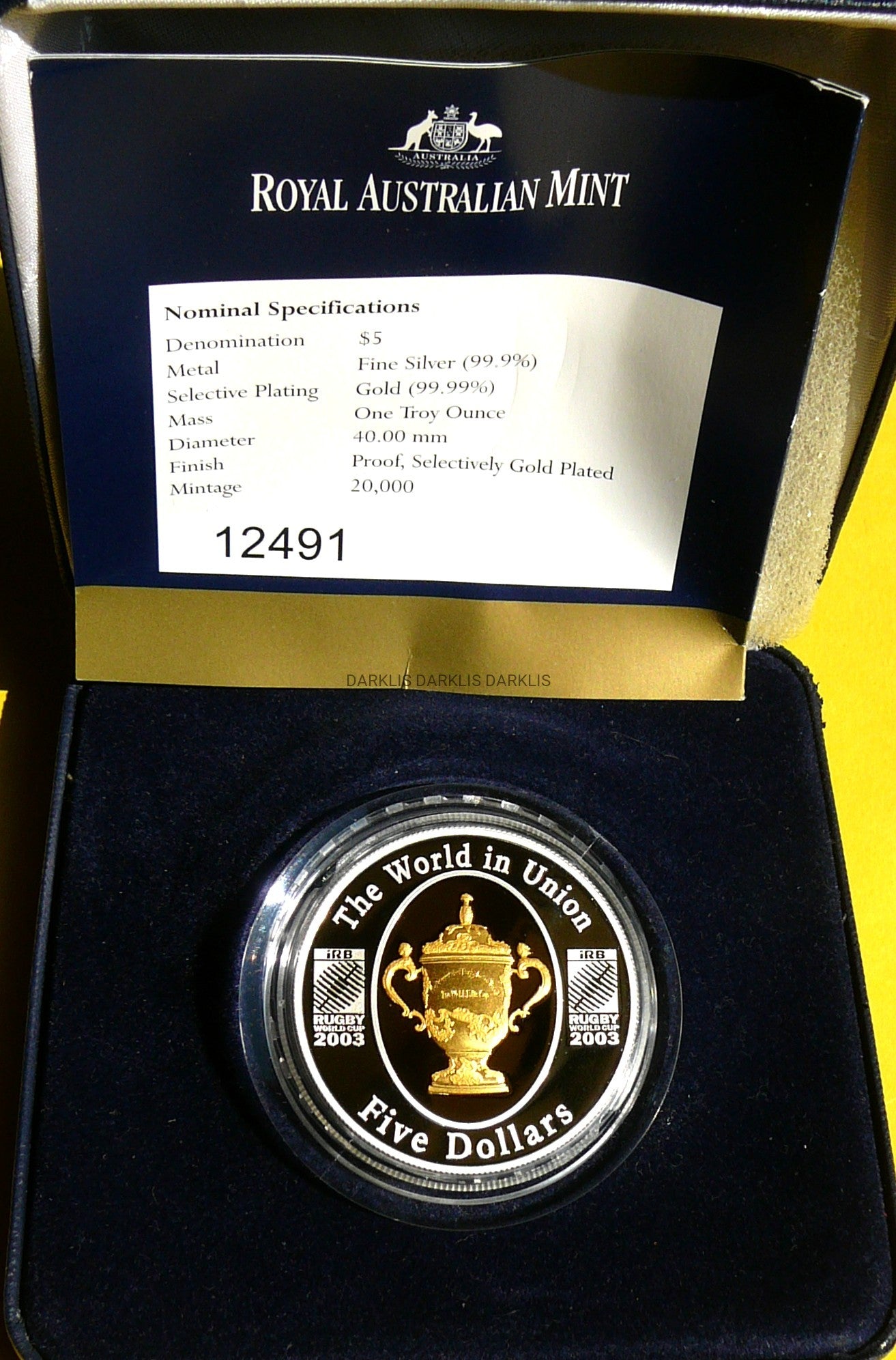 5$ AUSTRALIA 2003 PUCHAR ŚWIATA W RUGBY SYDNEY 2003
