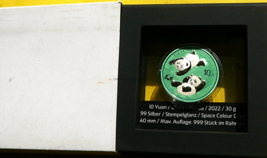 10 YUAN CHINY 2022 PANDA WIELKA SPACE GREEN KOLOR