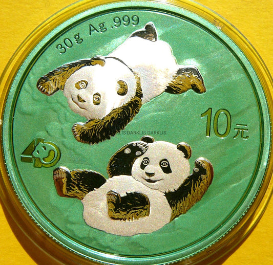 10 YUAN CHINY 2022 PANDA WIELKA SPACE GREEN KOLOR