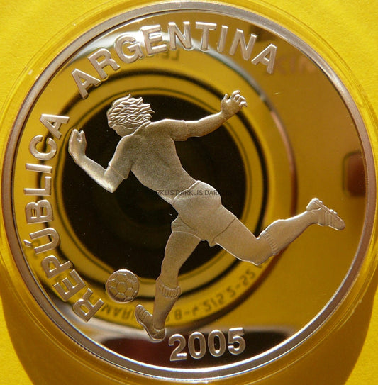 5 PESO ARGENTYNA 2005 FIFA PIŁKA NOŻNA MUNDIAL RZADKA