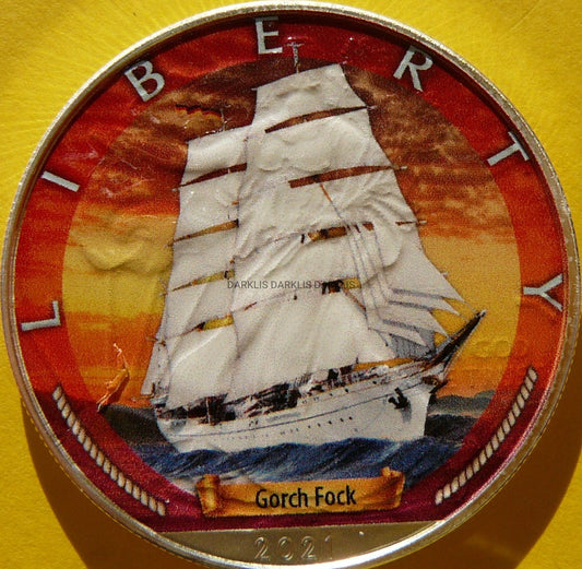 1$ USA 2021 LIBERTY ŻAGLOWIEC GORCH FOCK WIEK ŻAGLI