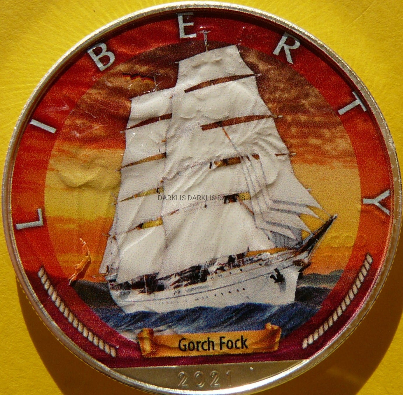 1$ USA 2021 LIBERTY ŻAGLOWIEC GORCH FOCK WIEK ŻAGLI