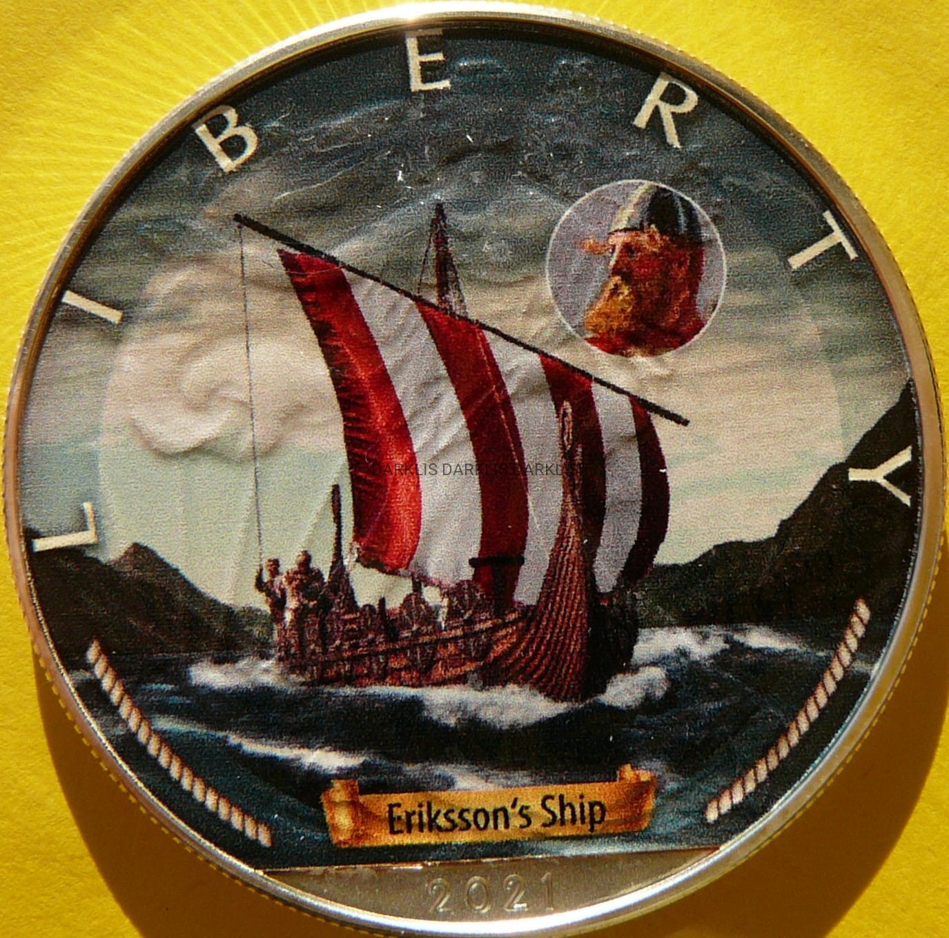 1$ USA 2021 LIBERTY ŻAGLOWIEC ERKISSON SHIP WIEK ŻAGLI