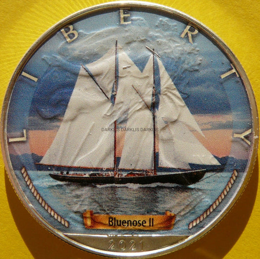 1$ USA 2021 LIBERTY ŻAGLOWIEC BLUENOSE II WIEK ŻAGLI