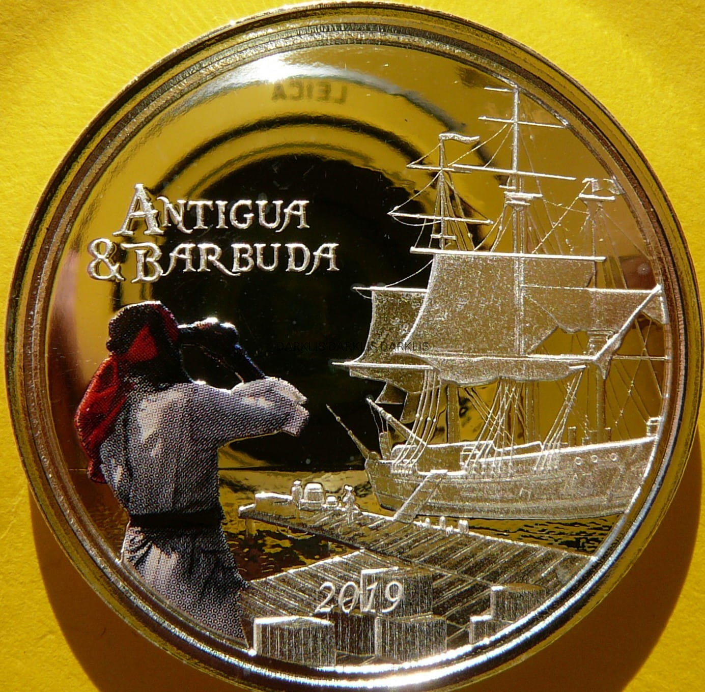 2$ KARAIBY WSCH 2019 ŻAGLOWIEC ANTIGUA i BARBUDA KOLOR