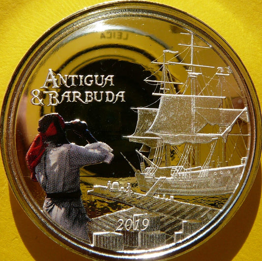 2$ KARAIBY WSCH 2019 ŻAGLOWIEC ANTIGUA i BARBUDA KOLOR