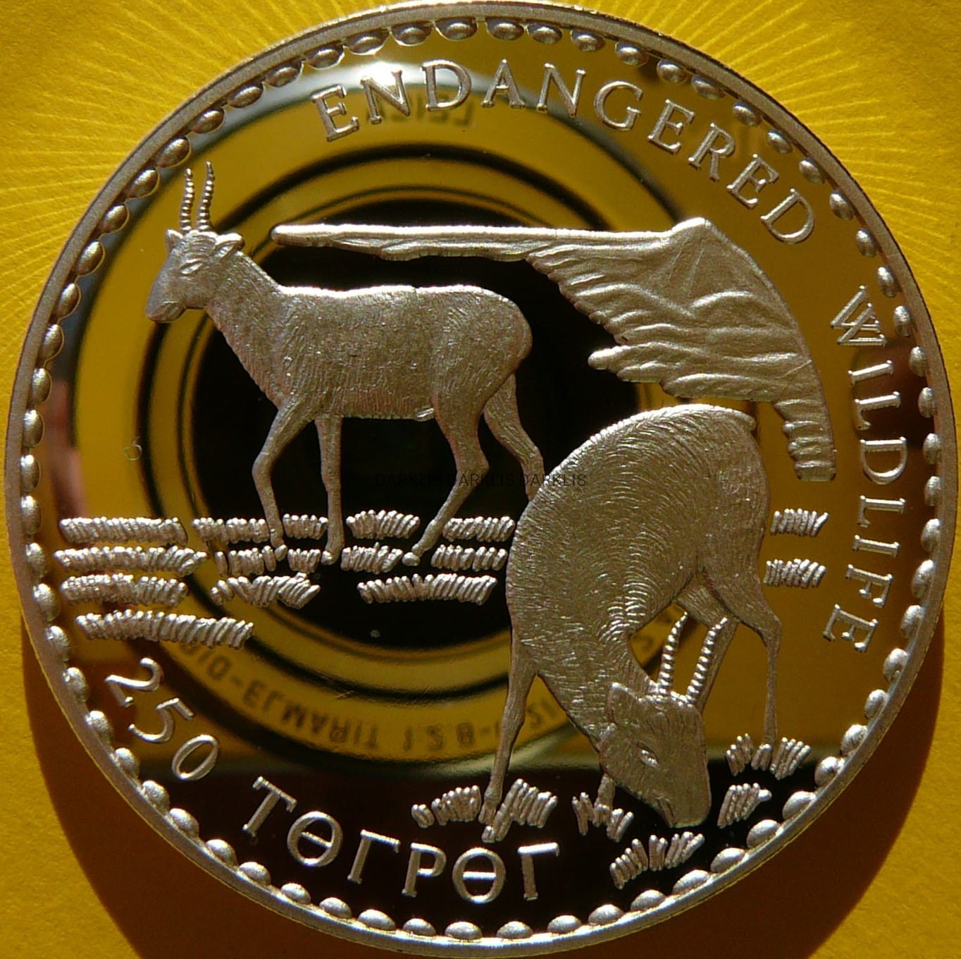 250 TUGRIK MONGOLIA 1993 SUHAK STEPOWY ZAGROŻONE